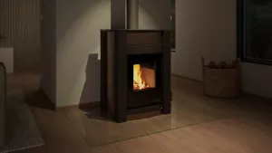 HS FLAMINGO Krbová kamna AQUAFLAM VARIO ® KALMAR 11kW hnědá - sametová (teplovzdušná verze)