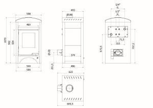 HS FLAMINGO Krbová kamna AQUAFLAM VARIO ® BARMA 11/5kW dlažba Javor