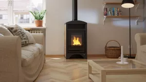 HS FLAMINGO Krbová kamna AQUAFLAM VARIO ® BARMA 11kW dlažba Ořech (teplovzdušná verze)