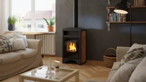 HS FLAMINGO Krbová kamna AQUAFLAM VARIO ® BARMA 11kW dlažba Ořech (teplovzdušná verze)