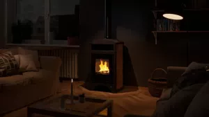 HS FLAMINGO Krbová kamna AQUAFLAM VARIO ® BARMA 11kW dlažba Ořech (teplovzdušná verze)