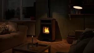 HS FLAMINGO Krbová kamna AQUAFLAM VARIO ® BARMA 11kW dlažba Ořech (teplovzdušná verze)