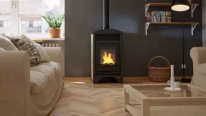 HS FLAMINGO Krbová kamna AQUAFLAM VARIO ® BARMA 11kW dlažba Bělený Dub (teplovzdušná verze)