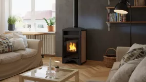 HS FLAMINGO Krbová kamna AQUAFLAM VARIO ® BARMA 11kW dlažba Bělený Dub (teplovzdušná verze)