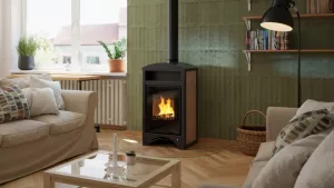 HS FLAMINGO Krbová kamna AQUAFLAM VARIO ® BARMA 11kW dlažba Bělený Dub (teplovzdušná verze)