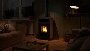 HS FLAMINGO Krbová kamna AQUAFLAM VARIO ® BARMA 11kW dlažba Bělený Dub (teplovzdušná verze)
