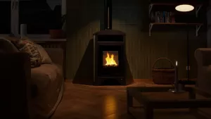 HS FLAMINGO Krbová kamna AQUAFLAM VARIO ® BARMA 11kW dlažba Bělený Dub (teplovzdušná verze)