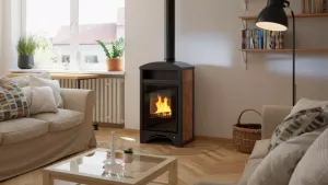 HS FLAMINGO Krbová kamna AQUAFLAM VARIO ® BARMA 11kW dlažba Ořech (teplovzdušná verze)