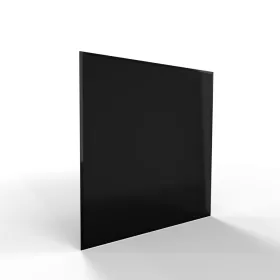 Sklo pod kamna - FLAMINGO Čtverec 1000x1000 mm, černé, fazeta / 6 mm