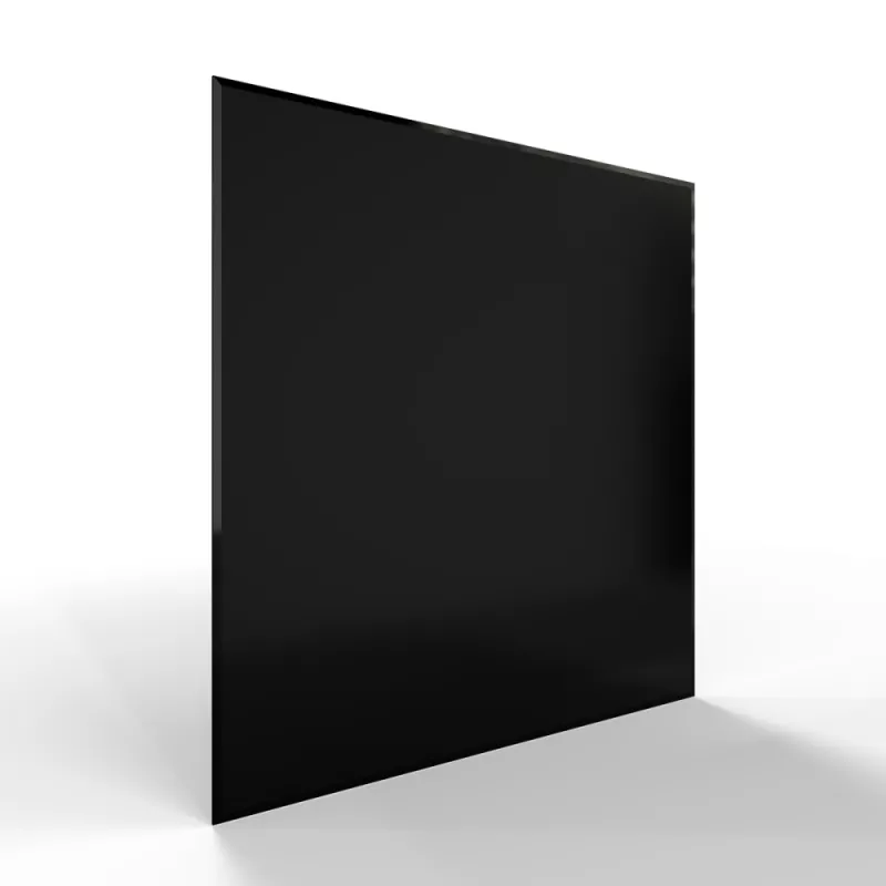 Sklo pod kamna - FLAMINGO Čtverec 1200x1200 mm, černé, fazeta / 6 mm HS Flamingo