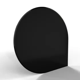 Sklo pod kamna - FLAMINGO Kapka 1100x1100 mm, černé, fazeta / 6 mm