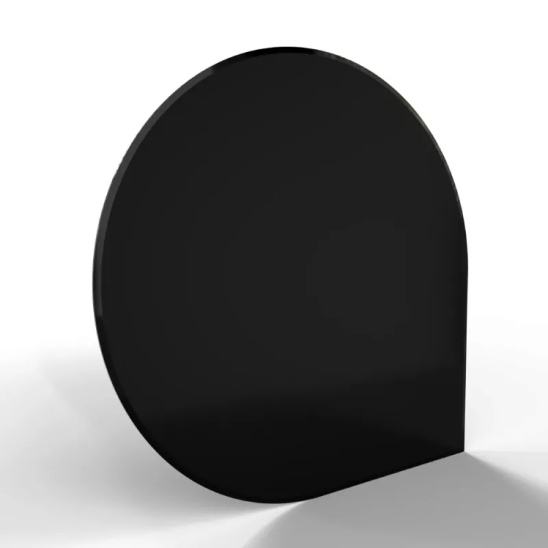 Sklo pod kamna - FLAMINGO Kapka 1100x1100 mm, černé, fazeta / 6 mm HS Flamingo