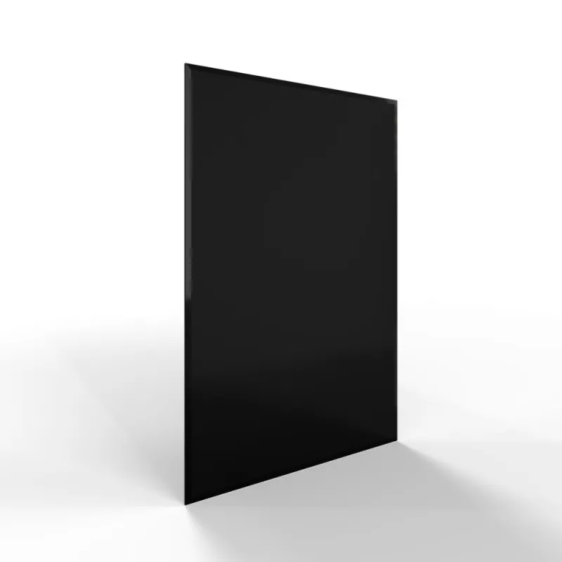 Sklo pod kamna - FLAMINGO Obdelník 700x1000 mm, černé, fazeta / 6 mm HS Flamingo