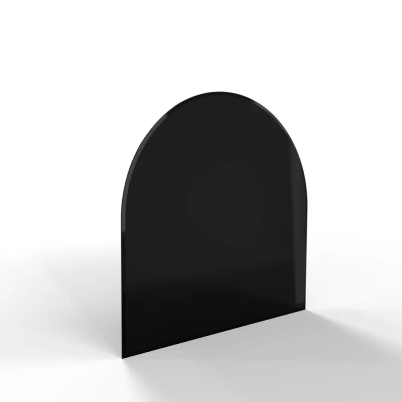 Sklo pod kamna - FLAMINGO Oblouk 1000x1000 mm, černé, fazeta / R500 / 6 mm HS Flamingo