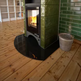 Sklo pod kamna - FLAMINGO Oblouk 1000x1000 mm, černé, fazeta / R725 / 6 mm HS Flamingo Sklo pod kamna - FLAMINGO Oblouk 1000x1000 mm, černé, fazeta / R725 / 6 mm HS Flamingo