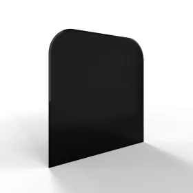 Sklo pod kamna - FLAMINGO Oblouk 1000x1000 mm, černé, fazeta / 2xR200 / 6 mm