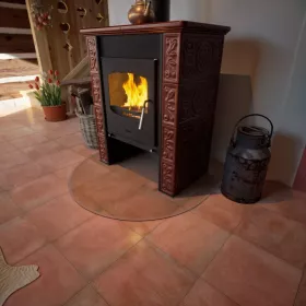 Sklo pod kamna - FLAMINGO Oblouk 1000x1000 mm, fazeta / R500 / 6 mm HS Flamingo Sklo pod kamna - FLAMINGO Oblouk 1000x1000 mm, fazeta / R500 / 6 mm HS Flamingo