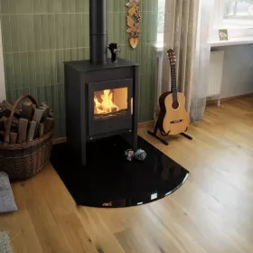 Sklo pod kamna - FLAMINGO Oblouk 1000x1200 mm, černé, fazeta / R725 / 6 mm HS Flamingo Sklo pod kamna - FLAMINGO Oblouk 1000x1200 mm, černé, fazeta / R725 / 6 mm HS Flamingo