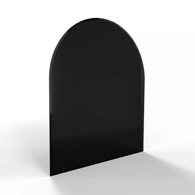 Sklo pod kamna - FLAMINGO Oblouk 1000x1200 mm, černé, fazeta / R500 / 6 mm HS Flamingo