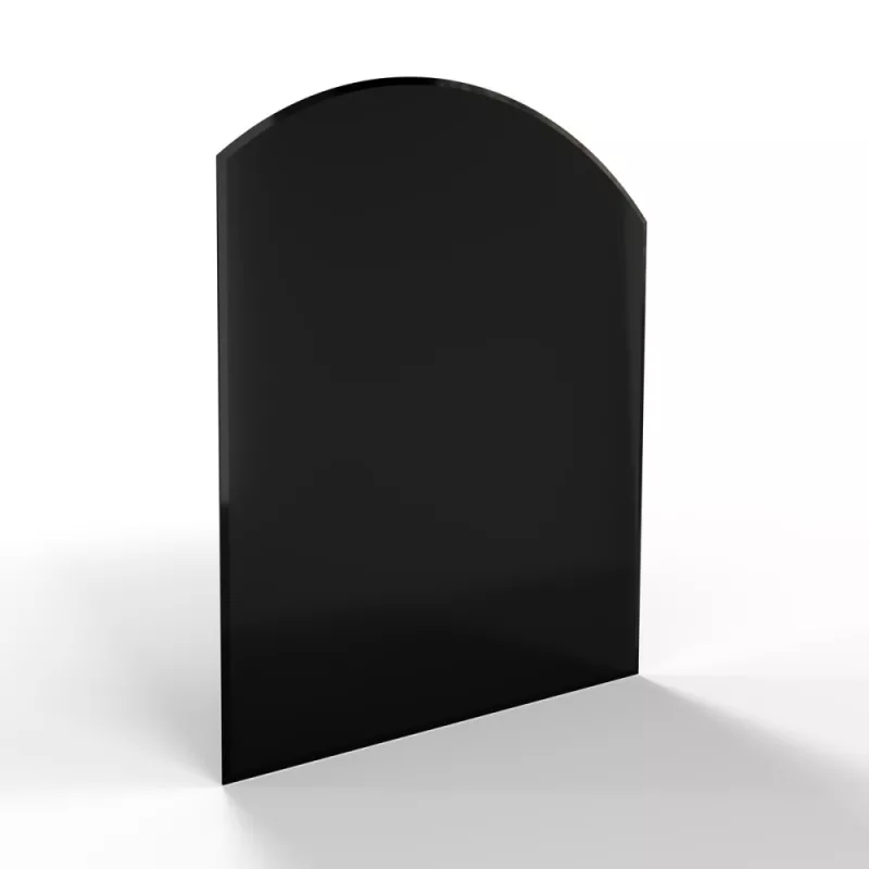 Sklo pod kamna - FLAMINGO Oblouk 1000x1200 mm, černé, fazeta / R725 / 6 mm HS Flamingo