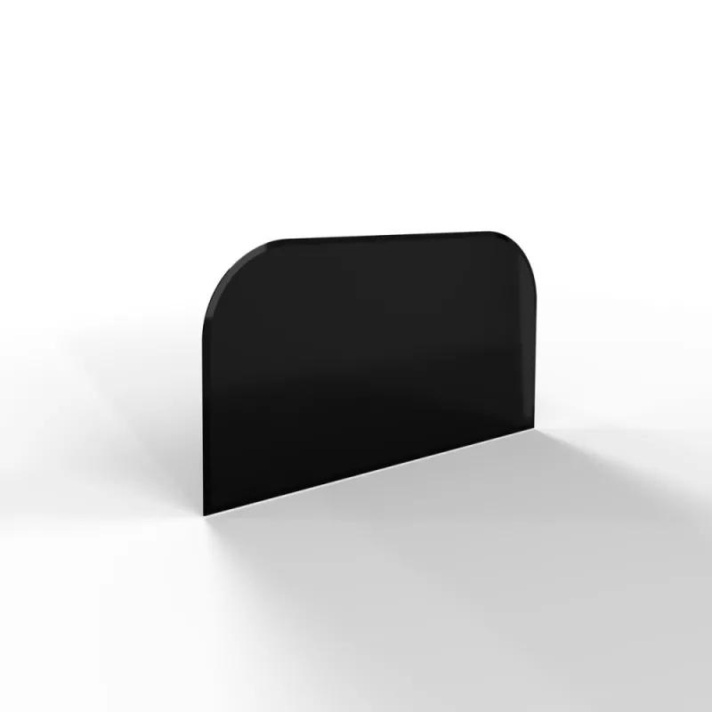 Sklo pod kamna - FLAMINGO Oblouk 1000x550 mm, černé, fazeta / 2xR200 / 6 mm HS Flamingo