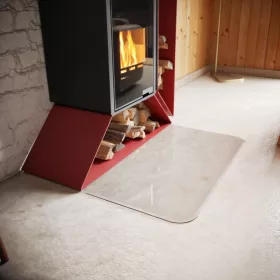 Sklo pod kamna - FLAMINGO Oblouk 1100x600 mm, fazeta / 2xR100 / 6 mm HS Flamingo