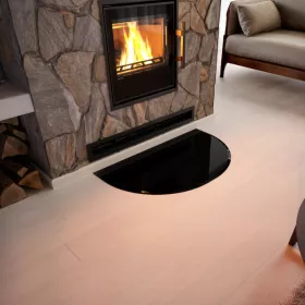 Sklo pod kamna - FLAMINGO Oblouk 700x450 mm, černé, fazeta / R350 / 6 mm HS Flamingo Sklo pod kamna - FLAMINGO Oblouk 700x450 mm, černé, fazeta / R350 / 6 mm HS Flamingo