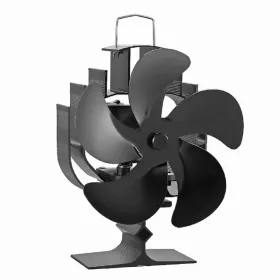 Ventilátor na kamna FLAMINGO pětilopatkový, automaticky otočný, černý