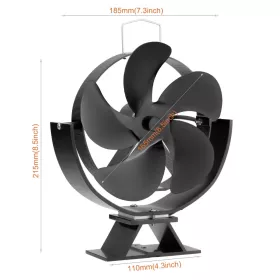 Ventilátor na kamna FLAMINGO pětilopatkový naklápěcí, černý HS Flamingo