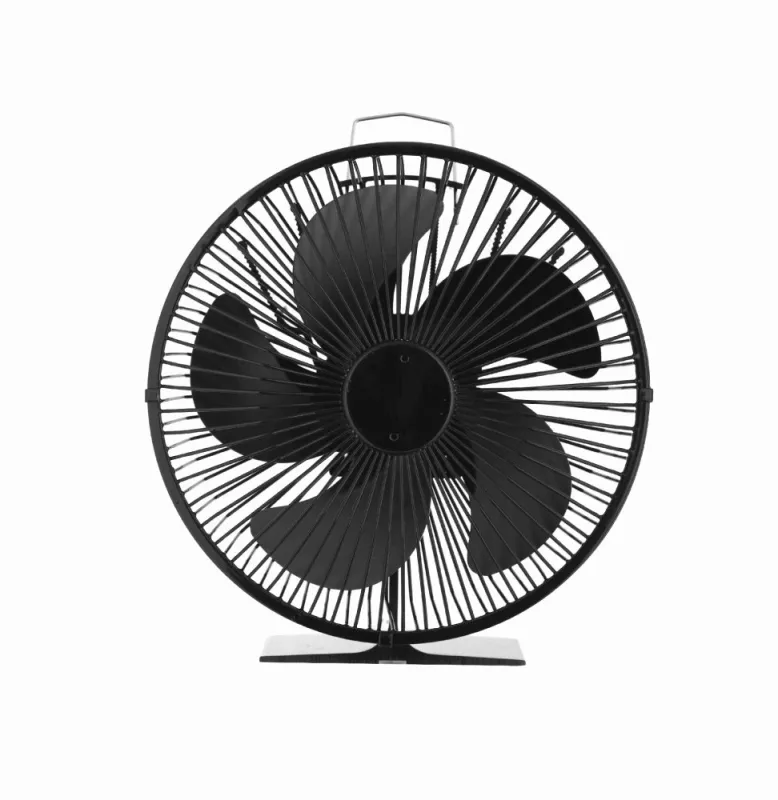 Ventilátor na kamna FLAMINGO pětilopatkový s krytem, černý HS Flamingo